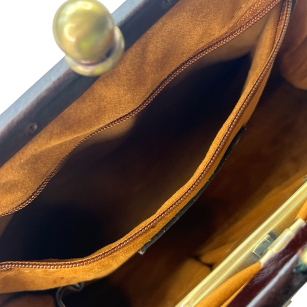 Patricia Nash Ealing Frame Leather Bag in Chocolate Color - Picture 13 of 16